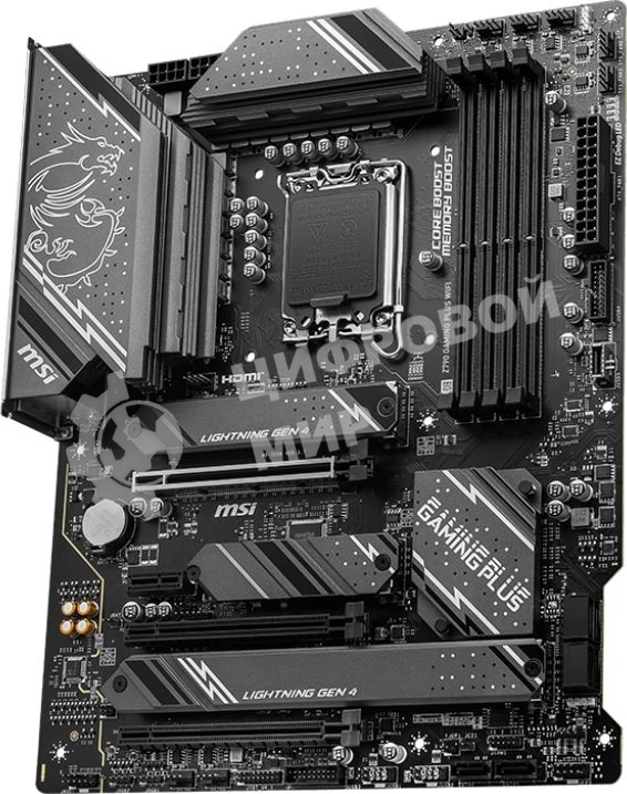 Материнская плата MSI Z790 GAMING PLUS WIFI, LGA 1700, 4xDDR5, 1xPCIe 5.0 x16, 1xPCIe 4.0 x16, 4xM.2, 6xSATA, 1xHDMI, 1xDP, 2.5 Gigabit Ethernet, 7.1 аудио, ATX