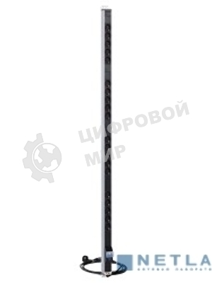 Вертикальный блок розеток ЦМО Rem-16 с авт. 16А, 20 Shuko, 16A, алюм., 33-38U, шнур 3 м. (R-16-20S-A-1420-3)