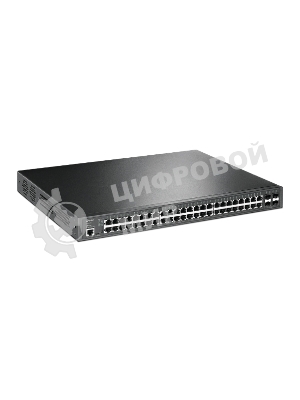 Коммутатор 48-port Gigabit PoE+ L2+ switch, 48 802.3af/at PoE+ ports, 4 Gb SFP slots, 1 RJ-45 + 1Micro-USB console ports, 348W PoE budget
