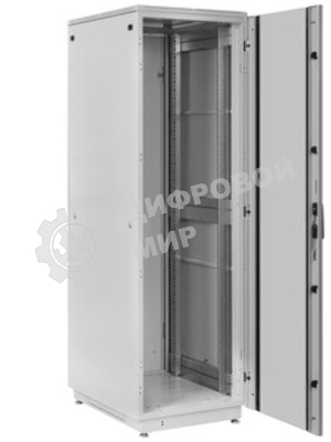 Шкаф серверный напольный ЦМО ШТК-Э, IP20, 48U, 2254х800х1000 мм (ВхШхГ), дверь: перфорация, боковая панель: сплошная, разборный, черный