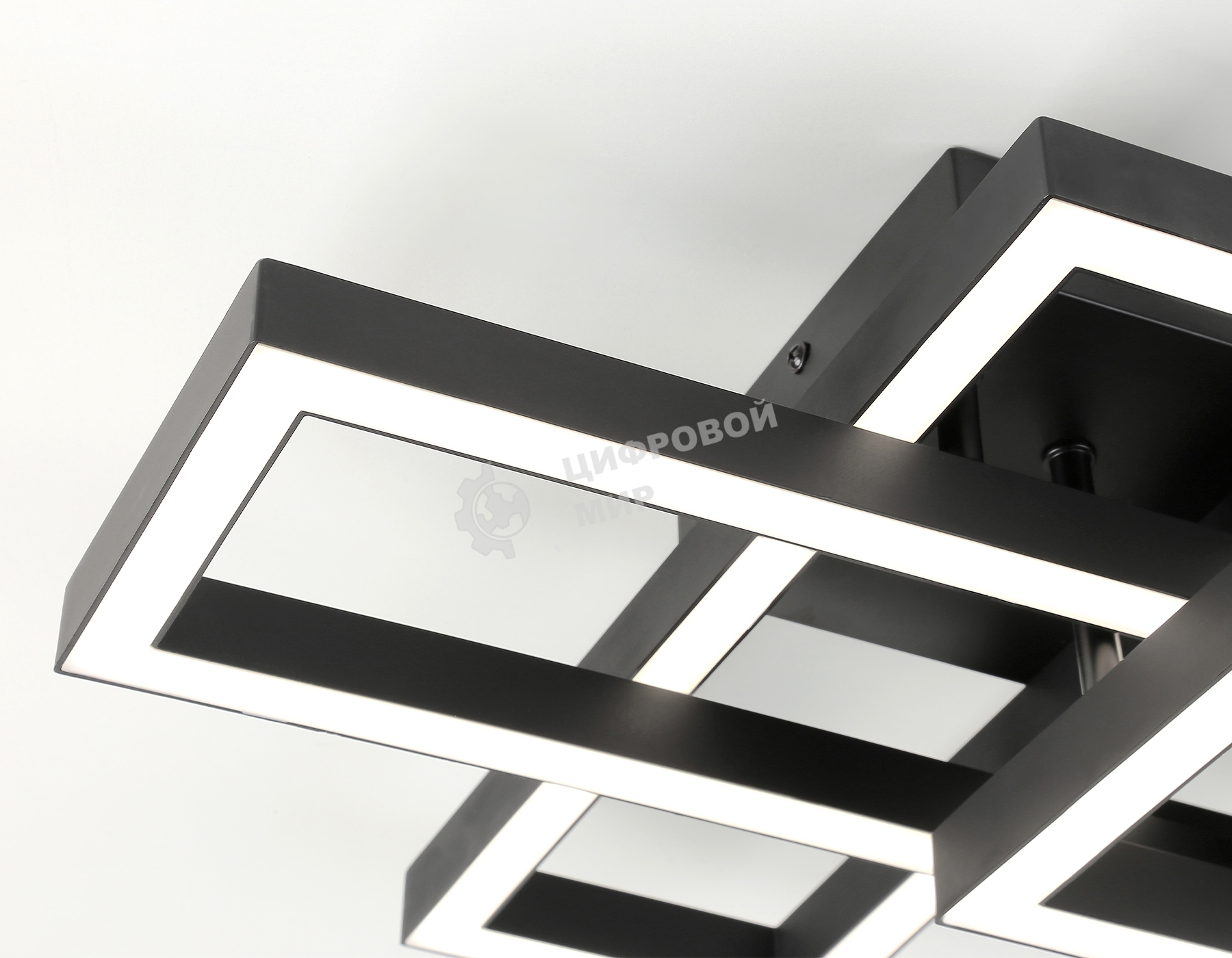 Потолочный светодиодный светильник Ambrella light FA1002/2+2 BK черный 65W 3000K-6400K 550*453*130 (ПДУ ИК)
