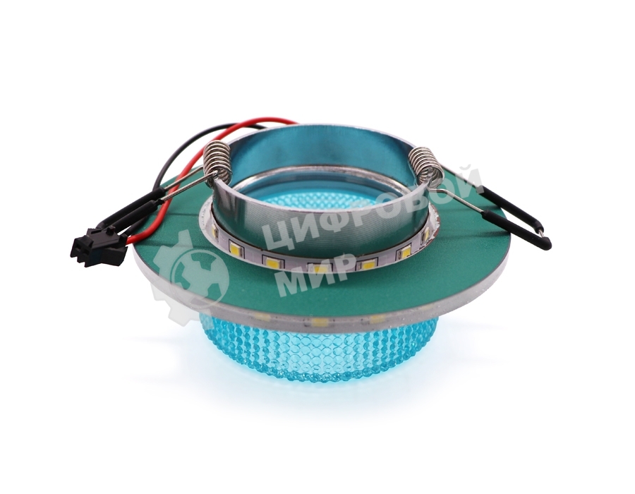 Светильник Ambrella light TN351 CH/BL хром/голубой GU5.3+3W (LED COLD) D95*45