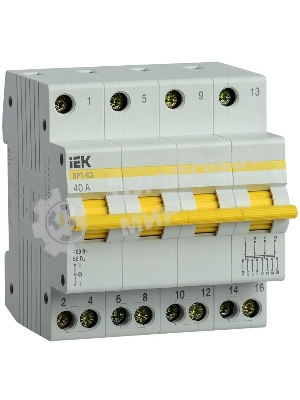 Выключатель-разъединитель трехпозиционный 4п ВРТ-63 40А IEK MPR10-4-040