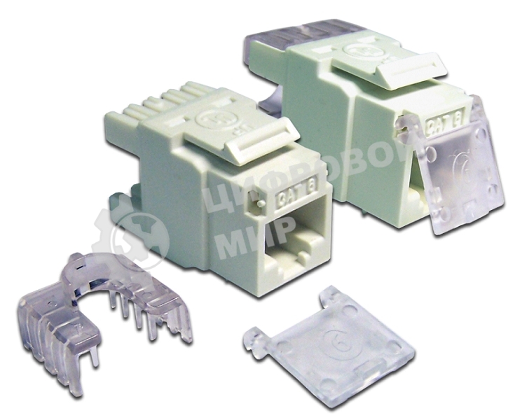 Модуль Keystone, RJ45, кат.6, UTP, 180 градусов, со шторкой, белый