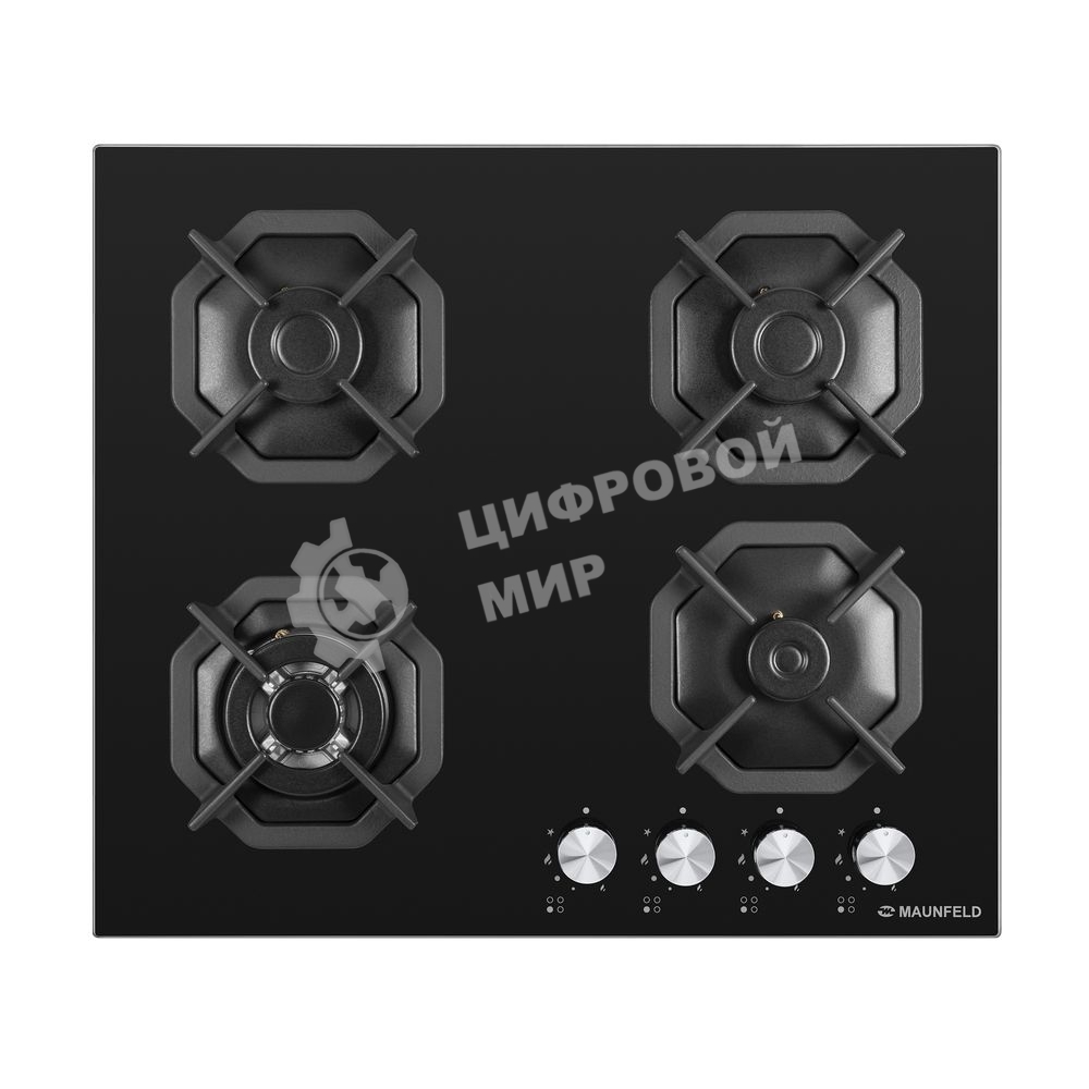 Газовая варочная панель Maunfeld EGHG.64.23CB/G, 4 конфорки, закаленное стекло, черный