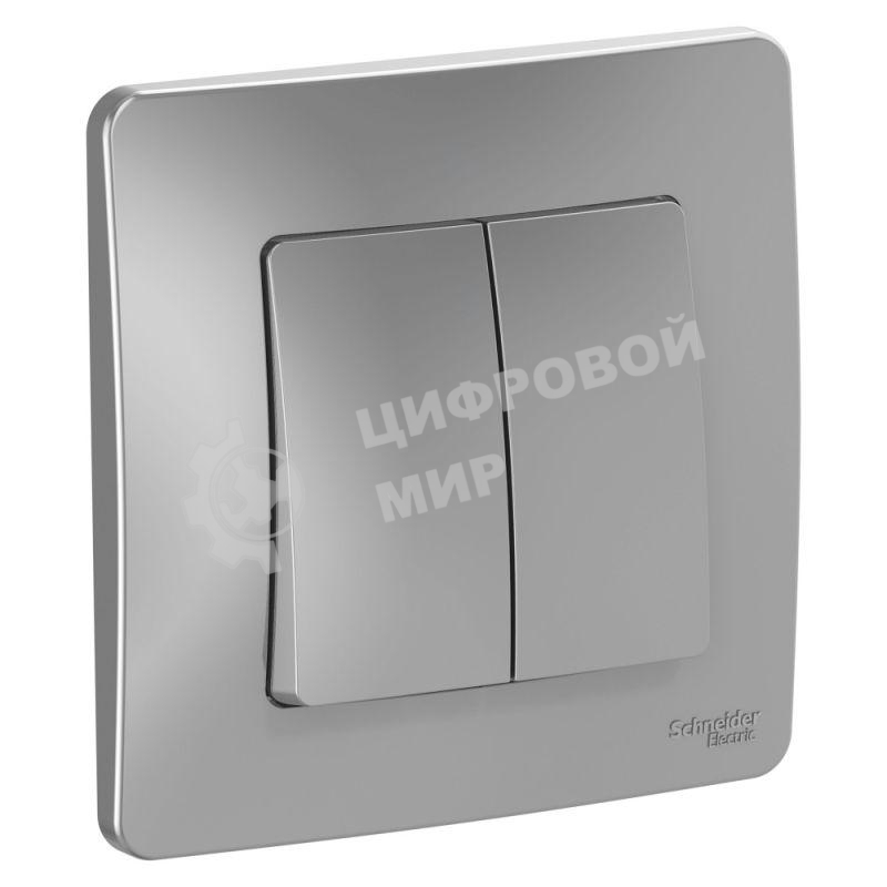 Выключатель 2-кл. СП Blanca (сх.5) 10А 250 В алюм. SchE BLNVS010503