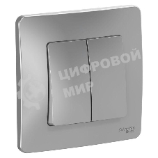 Выключатель 2-кл. СП Blanca (сх.5) 10А 250 В алюм. SchE BLNVS010503