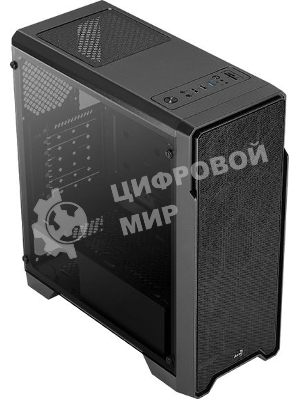 Компьютерный корпус Aerocool/Formula Ore Saturn FRGb-G-BK-v1 (2xUSB, 2xAudio, 0.5 мм,3x120 мм FAN, прозрачная стенка-закаленное стекло, ATX,