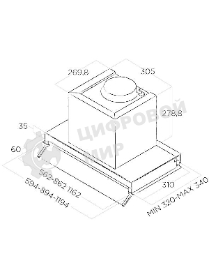 Встраиваемая вытяжка ELICA BOXIN LX/IX/A/60-PRF0114760A, 60 см, 1000 м3/ч, нержавеющая сталь