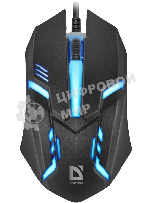 Мышь проводная Defender Cyber MB-560L черный, 1200 dpi, USB, кнопки - 3