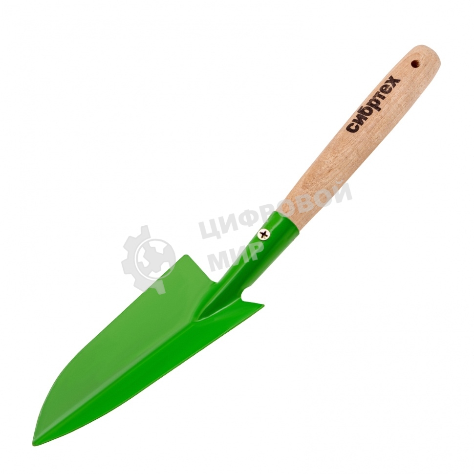 Совок посадочный узкий Сибртех, 65х345 мм, стальной, деревянная рукоятка, АГРОНОМ