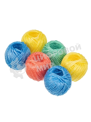 Набор шпагатов полипропиленовых Сибртех 6 шт., 1200 текс, 2 мм, L 60 м, MIX цветов