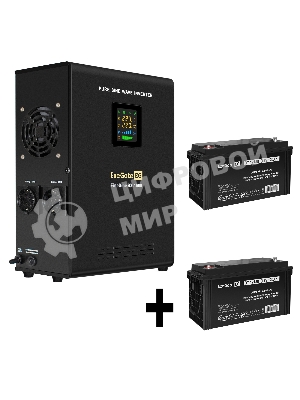 Комплект Источник бесперебойного питания EX295998RUS + батарея 120Aч EX282988RUS 2шт (инвертор, синус, для котла, настенный) ExeGate FineSine SX-1500.LCD.AVR.2SH <1500VA/1050W, чистая синусоида, цветной LCD-дисплей, AVR, 2*Schuko, линейно-интерактивный, крепление настенное/универсальное, черный> + батарея ExeGate DT 12120 (12В, 120Ач) 2шт