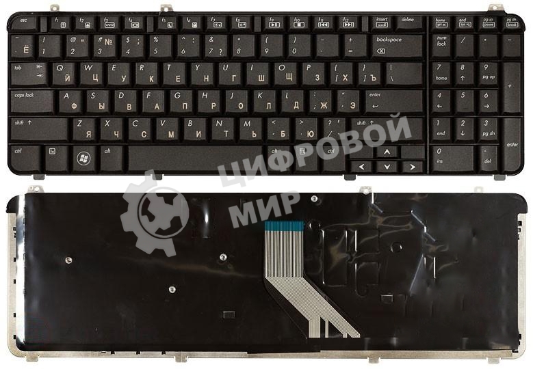 Клавиатура для ноутбука HP Pavilion DV6-1000 DV6-2000 матовая черная