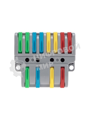 Клемма Rexant СМК 4х2 проходная разветвительная 4 полюса, с монтажной площадкой (1 ввод, 2 вывода на полюс) (20 шт/уп)