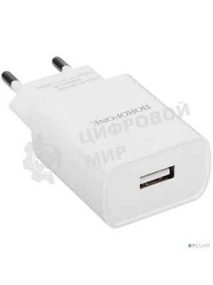 Сетевое зарядное устройство BOROFONE BA20A/Сетевое ЗУ + Кабель Type-C 1m/1 USB/Выход: 10.5W/White