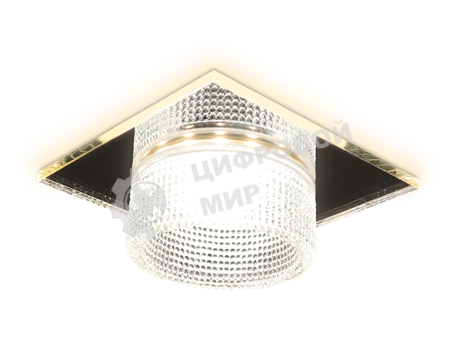 Светильник Ambrella light TN355 CH/CL хром/прозрачный GU5.3+3W (LED WHITE) 95*95*45