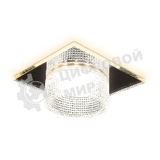 Светильник Ambrella light TN355 CH/CL хром/прозрачный GU5.3+3W (LED WHITE) 95*95*45