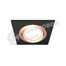 Комплект встраиваемого поворотного светильника Ambrella light XC7632084 SBK/PPG черный песок/золото розовое полированное MR16 GU5.3 (C7632, N7005)