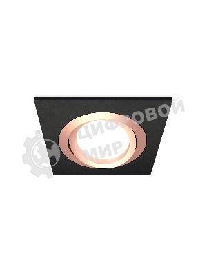 Комплект встраиваемого поворотного светильника Ambrella light XC7632084 SBK/PPG черный песок/золото розовое полированное MR16 GU5.3 (C7632, N7005)