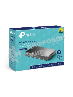 Коммутатор TP-Link SMB TL-SF1008P Коммутатор 8-port 10/100M Desktop PoE Switch