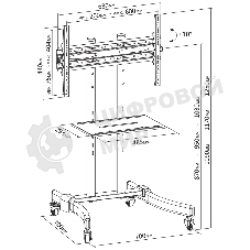 Стойка для телевизора Cactus CS-ST1030BK черный 37