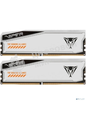 Оперативная память Patriot Viper Elite 5 TUF Gaming, DDR5, 32Gb (2x16 GB), 6000 MHz, CL36, DIMM, радиатор, RGB, белый