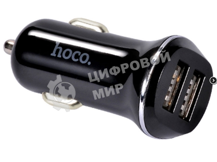 Автомобильная зарядка HOCO Z1 2xUSB, 2.1A, 11W, черный