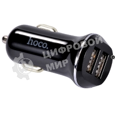 Автомобильная зарядка HOCO Z1 2xUSB, 2.1A, 11W, черный