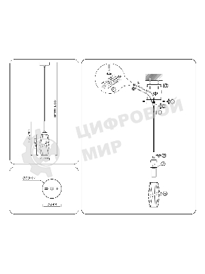 Светильник Ambrella light LH55208 BS/CL латунь/прозрачный E14 max 40W D80*270