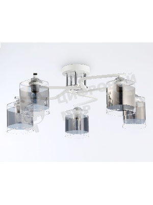 Светильник Ambrella light TR303219/5 WH/CH/SM белый/хром/дымчатый E27*5 max 60W D580*250