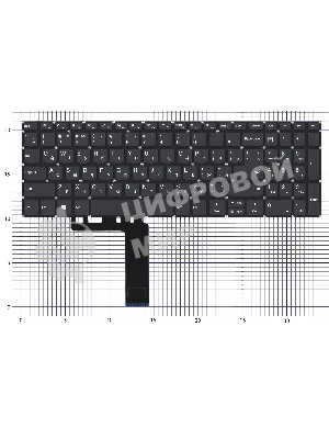 Клавиатура для ноутбука Lenovo IdeaPad 3-15ARE05 черная без подсветки