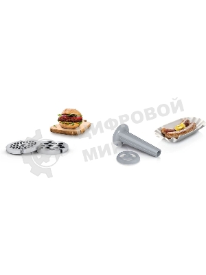 Мясорубка электрическая Bosch MFW2510W белый, 1500 Вт, 1.7 кг/мин, защита от перегрузки, насадки - 3