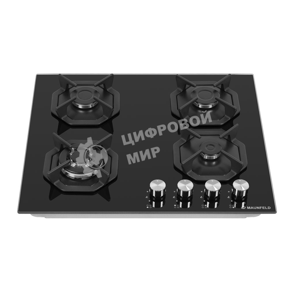 Газовая варочная панель Maunfeld EGHG.64.23CB/G, 4 конфорки, закаленное стекло, черный