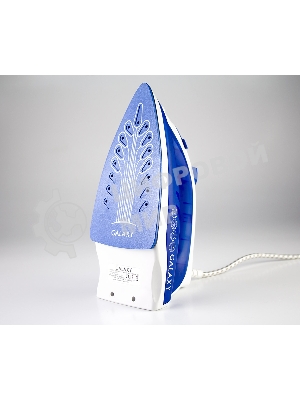Утюг Galaxy Line GL 6121, синий, паровой, 1600 Вт, керамическое покрытие подошвы, указатель максимального уровня воды, индикатор нагрева, вертикальное отпаривание, паровой удар, функция увлажнения, защита от перегрева, резервуар для воды 470 мл, подача пара до 50 г/мин, паровой удар до 230 г/мин