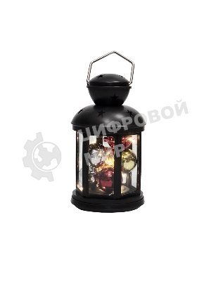 Декоративный фонарь Neon-night с шариками 12х12х20,6 см, черный корпус, теплый белый цвет свечения