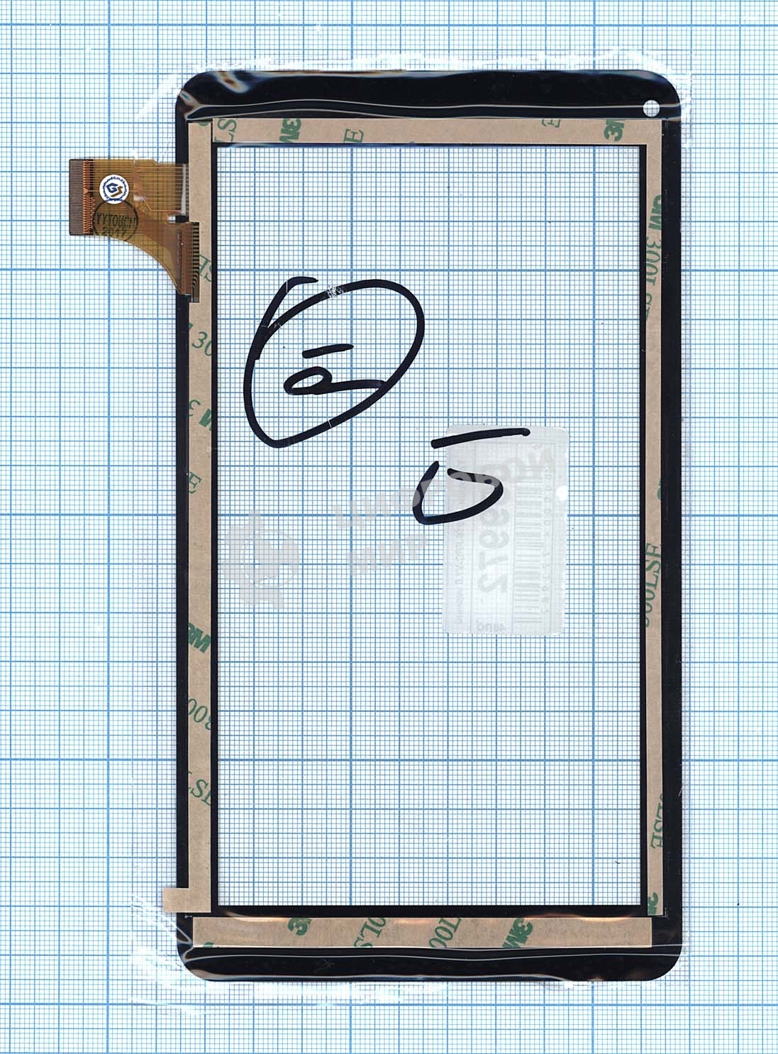 Сенсорное стекло (тачскрин) WJ916-FPC-V1.0, черное