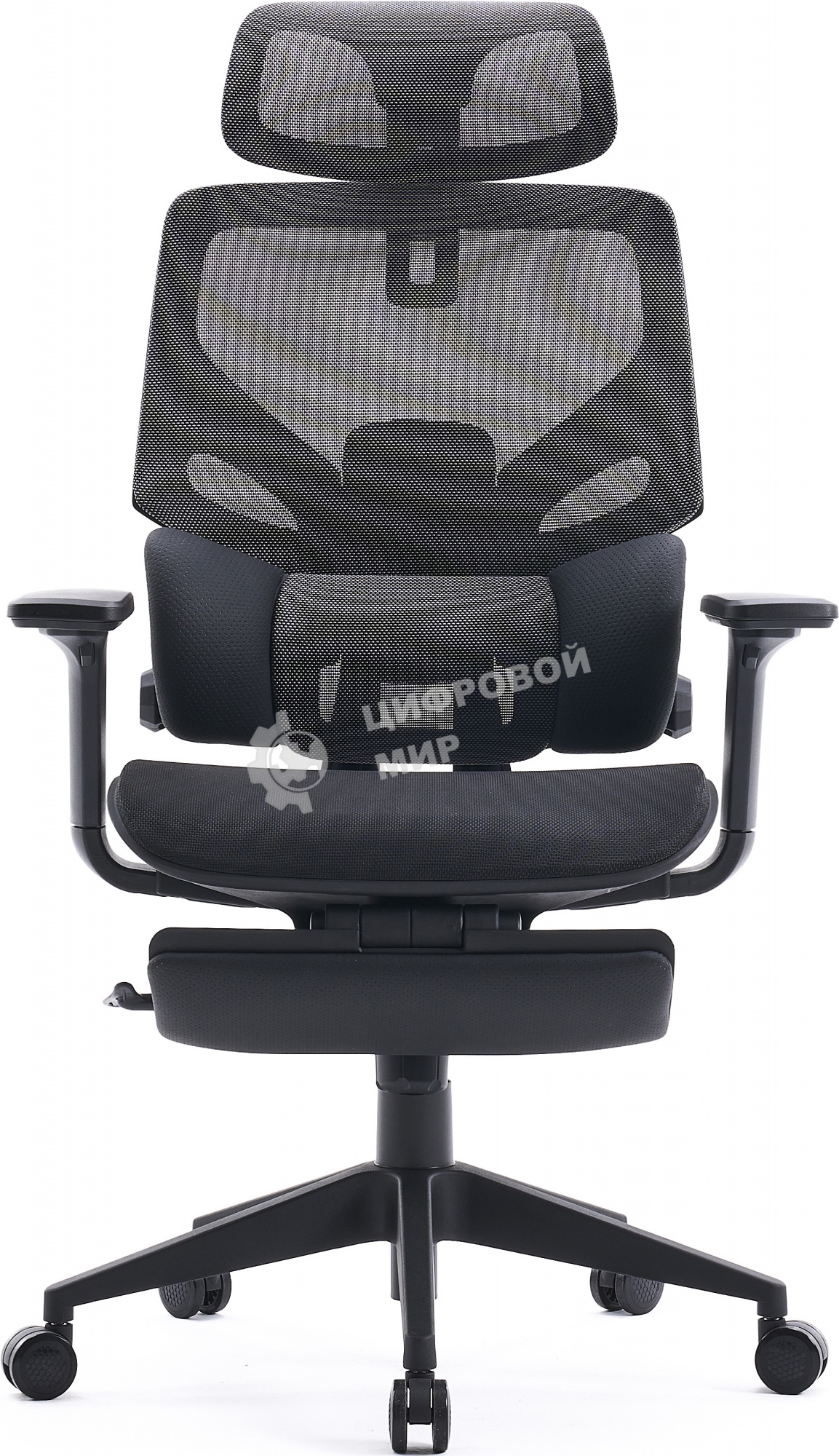 Кресло офисное Cactus CS-CHR-MC01-GYBK серый, сиденье черный, с подголов.