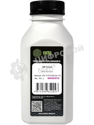 Тонер Cactus CS-THPCWHUM-100 пурпурный флакон 100гр. для принтера HP Color W2070/1/2/3