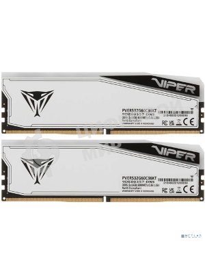 Оперативная память Patriot Viper Elite 5 TUF Gaming, DDR5, 32Gb (2x16 GB), 6000 MHz, CL36, DIMM, радиатор, RGB, белый