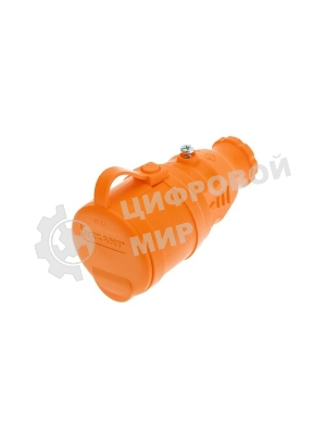 Розетка (колодка) Rexant влагозащищенная с крышкой 4 гнезда COMPACT, с/з, 16А, IP54, каучук, оранжевый