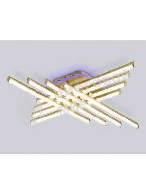 Потолочный светодиодный светильник Ambrella light FL6263 GD золото 115W 3000K-6400K+RGB 810*810*130 (ПДУ ИК)