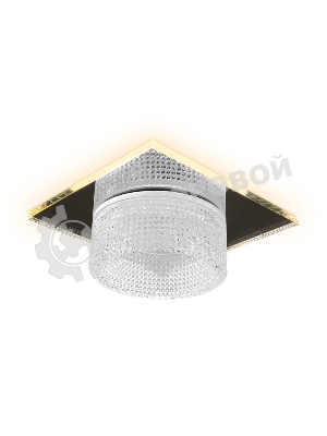 Светильник Ambrella light TN355 CH/CL хром/прозрачный GU5.3+3W (LED WHITE) 95*95*45