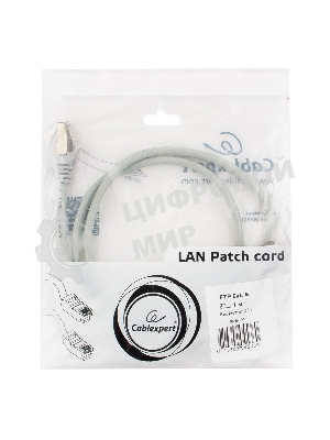 Патч-корд FTP Cablexpert cat.6, 1м, литой, многожильный, серый
