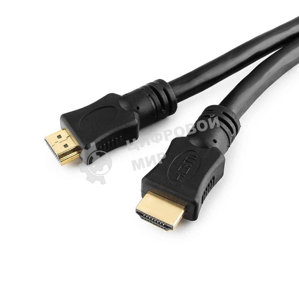 Кабель Cablexpert HDMI CC-HDMI4-20M, 19M/19M, v2.0, медь, позол.разъемы, экран, 20м, черный, пакет