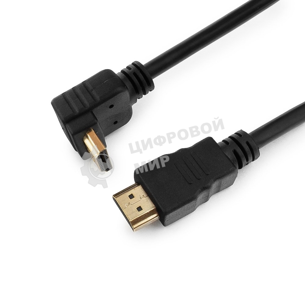 Кабель Cablexpert HDMI CC-HDMI490-10, 19M/19M, v2.0, медь, позол.разъемы, экран, угловой, 3м, черный, пакет