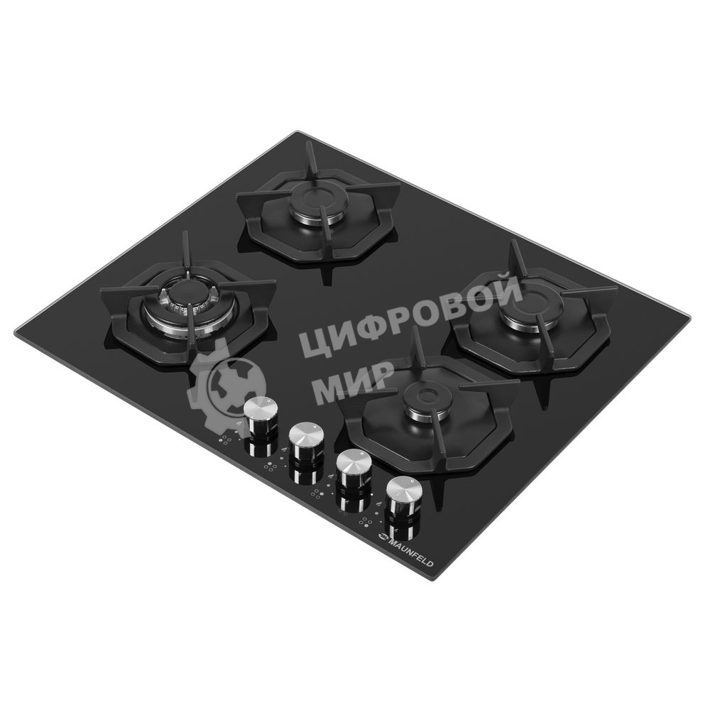 Газовая варочная панель Maunfeld EGHG.64.23CB/G, 4 конфорки, закаленное стекло, черный