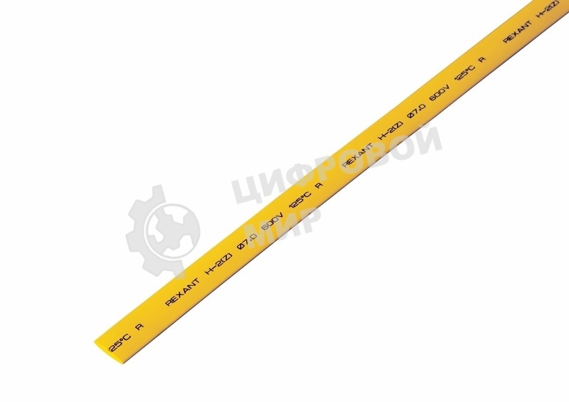 Термоусаживаемая трубка Rexant 8,0/4,0 мм, желтая, упаковка 50 шт. по 1 м