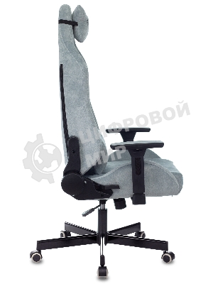 Кресло игровое Бюрократ Knight N1 Fabric серо-голубой Light-28 с подголов. крестовина металл