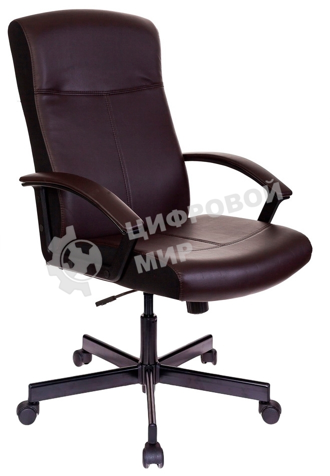 Кресло руководителя Бюрократ DOMINUS-BR коричневый/черный, искусственная кожа, крестовина металл